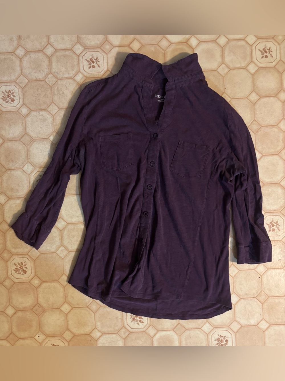 Lightweight Purple Button-Front Women's Top